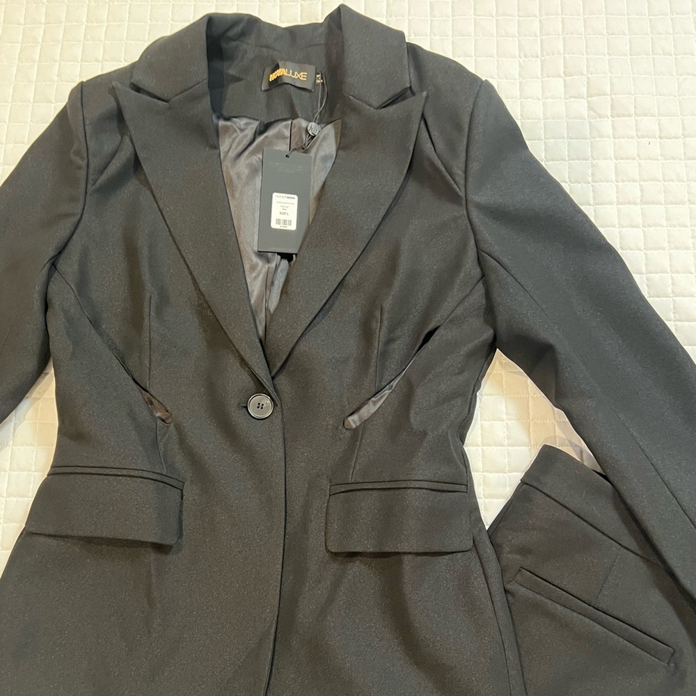 NWT Fashion Nova - Nova Luxe Women’s Denise Black Pant Suit - Picture 9 of 10